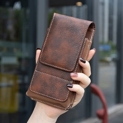 🔥Waist Belt Cell Phone Pouch 📱 Multi-Pocket Leather Holster with Card Holder
