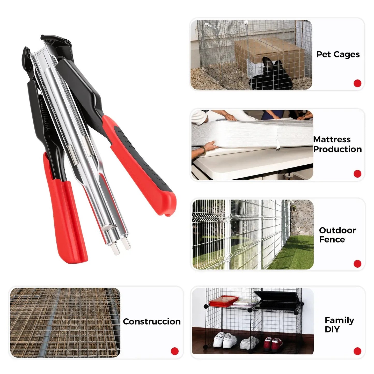 Kit de alicates para anillos de cerdo – Herramienta resistente para cercas y jaulas