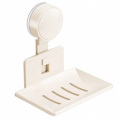 📢📢50% OFF !! ⏰Vacuum Suction Soap Dish: V-Shaped Drainage, Rustproof Aluminum, No Drilling, Twist-Lock🧼