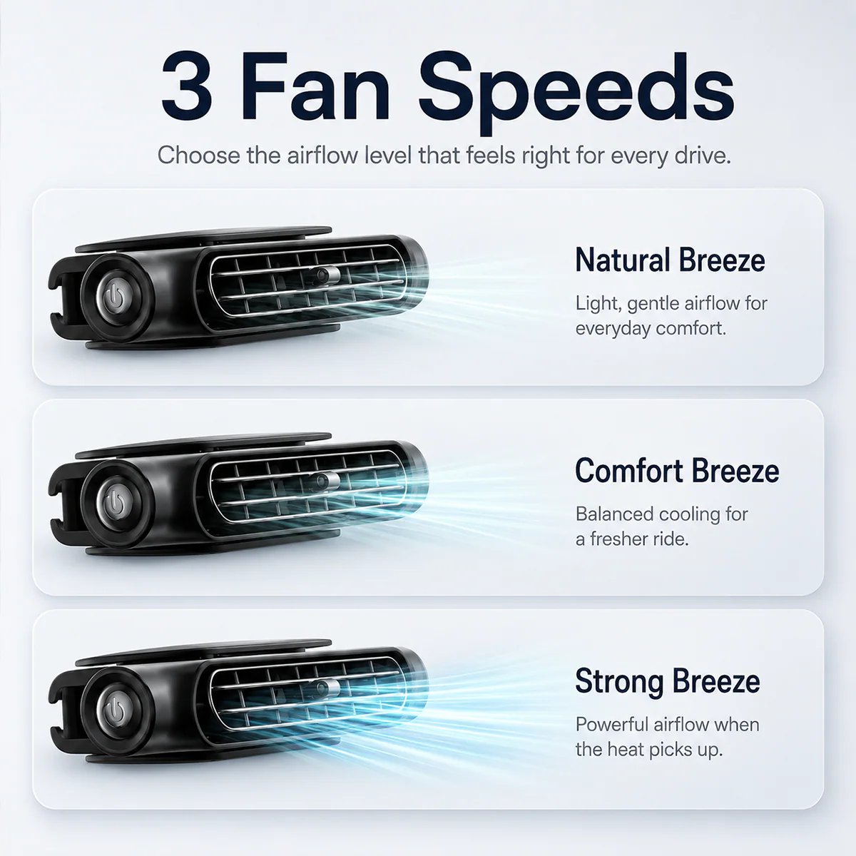 Ventiladores recargables para asiento de coche con función de enfriamiento