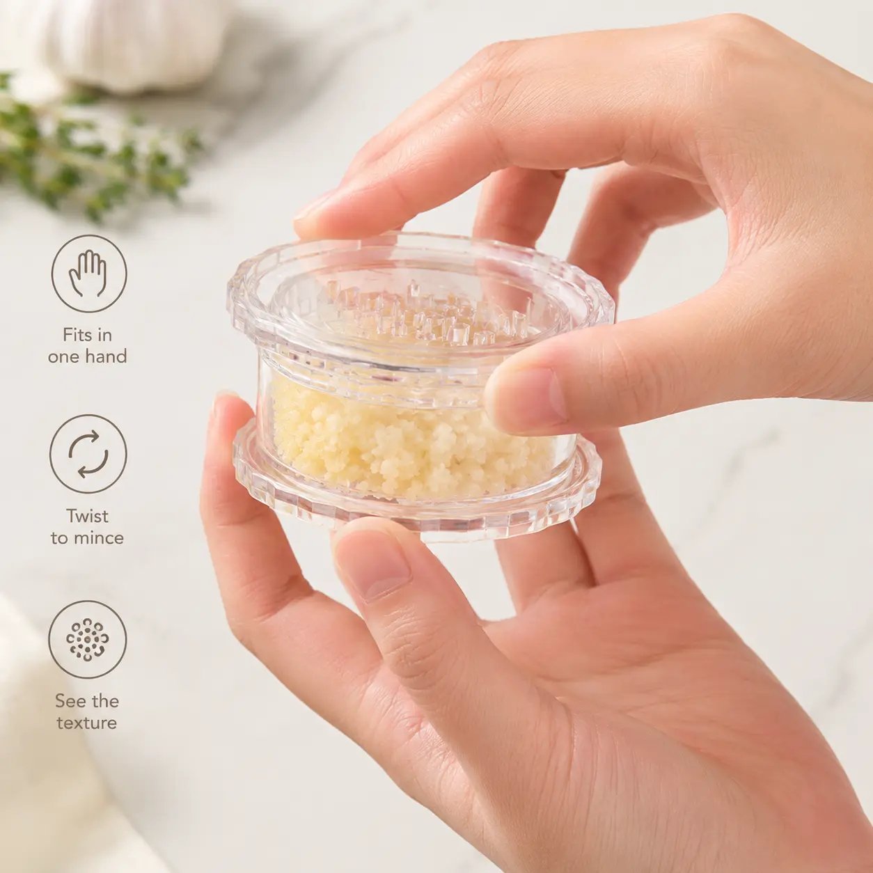🔥Buy 1 get 1 free for a limited time .Clear Manual Garlic Twister and Ginger Mincer Tool