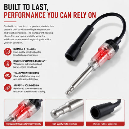 Inline Spark Plug Tester – Engine Ignition Diagnostic Tool for Cars, Motorcycles & Lawn Mowers 🚗⚡