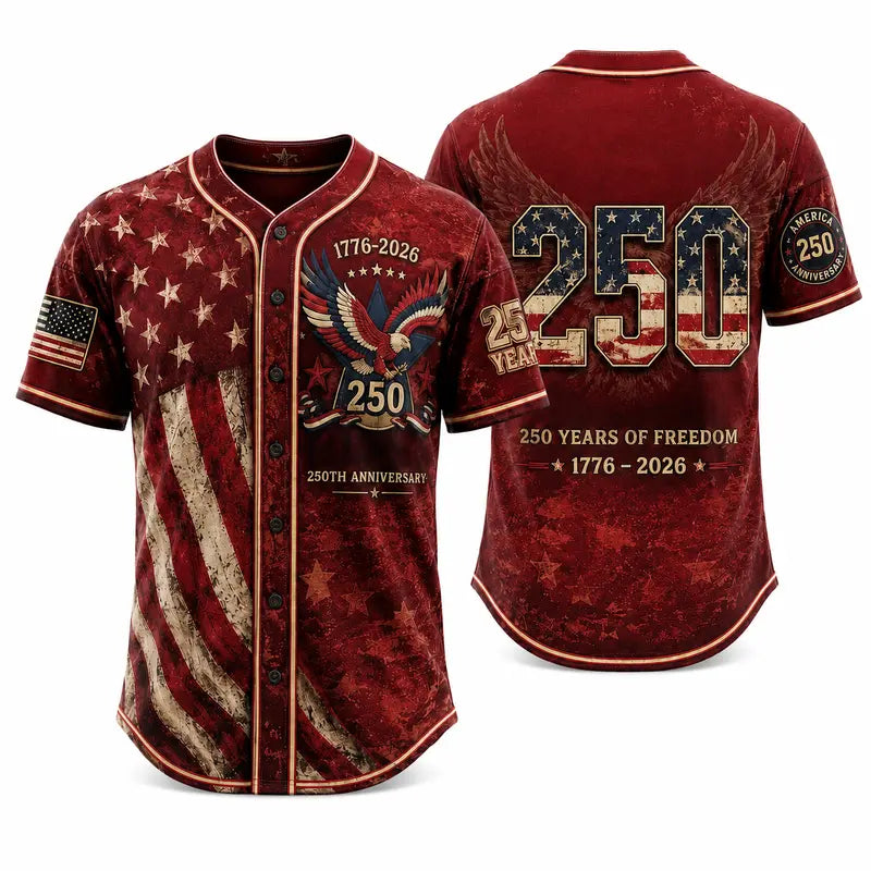 Camisa abotonada vintage del 250 aniversario con para conjuntos del 4 de julio 1776-2026