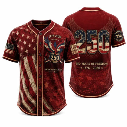 Camisa abotonada vintage del 250 aniversario con para conjuntos del 4 de julio 1776-2026