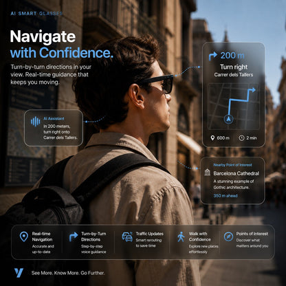 👓 50% OFF AI Smart Glasses 🎥 4K POV Camera | Multi-Language Translation & AR Navigation-H