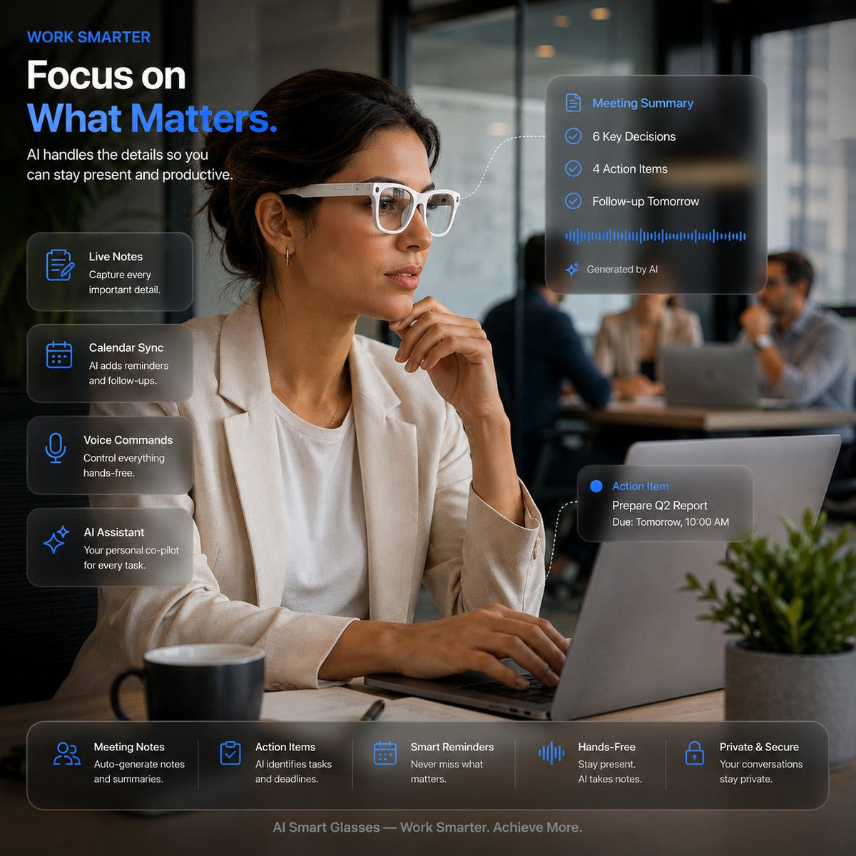 👓 50% OFF AI Smart Glasses 🎥 4K POV Camera | Multi-Language Translation & AR Navigation-H