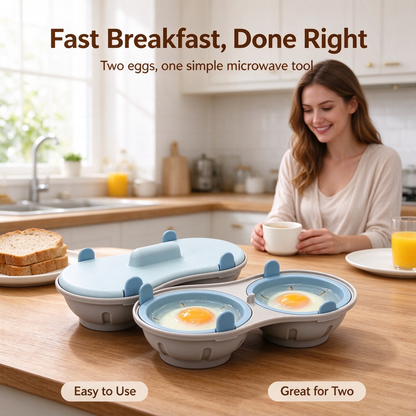 Microwave Egg Poacher, Microwave Egg Cooker for 2 Eggs 🍳