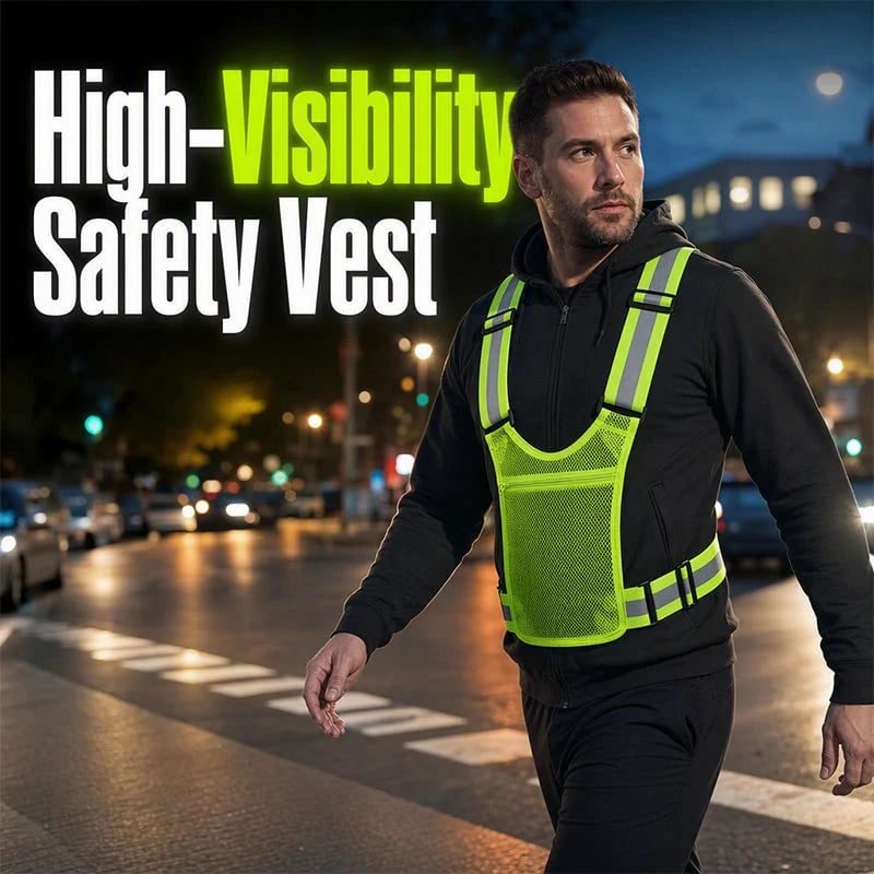 🔥High Visibility Reflective Vest Adjustable Safety Running Gear with Pocket