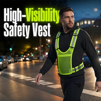 🔥High Visibility Reflective Vest Adjustable Safety Running Gear with Pocket