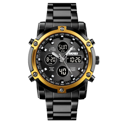 Waterproof Military Watch for Men – Analog-Digital, Stainless Steel & Shock-Resistant 🛡️