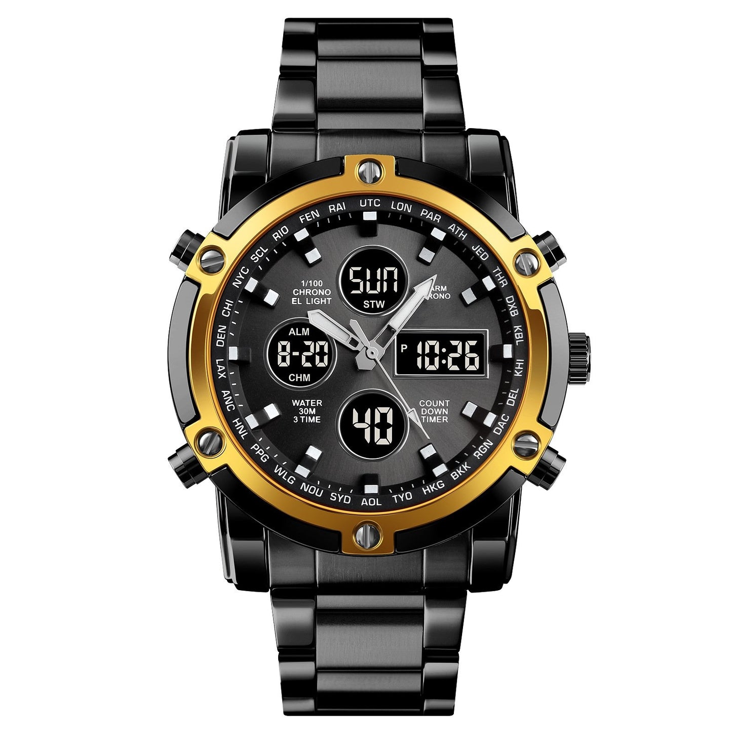 Reloj Militar Impermeable para Hombre – Analógico-Digital, Acero Inoxidable y Resistente a los Golpes 🛡️