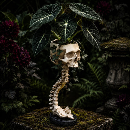 💀 🌿 Sculptured Skull Flowerpot