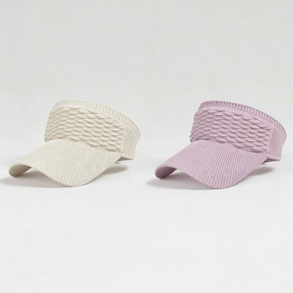 Visera solar de 2 unidades para mujer, abierta por arriba, transpirable, con protección UV y coleta alta