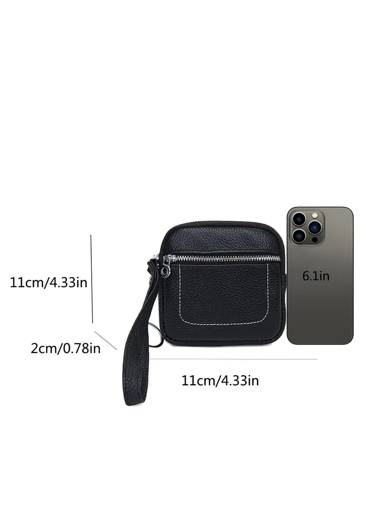 🌟 Square Leather Mini Card Wallet & Coin Purse