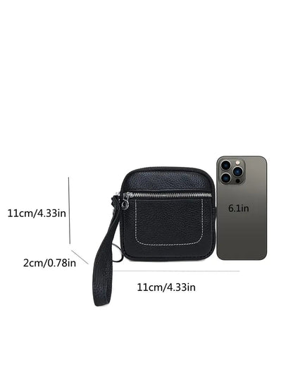 🌟 Square Leather Mini Card Wallet & Coin Purse