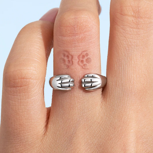 🔥New Adjustable Opening Paw Print Ring💍