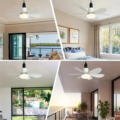 🎁 Ventilador de techo portátil 2 en 1 con luz (incluye control remoto)