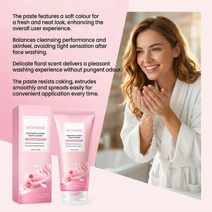 🌹Rose Brightening Gentle Facial Cleanser ✨ Rich Foam Hydrating Daily Face Wash For Morning & Night
