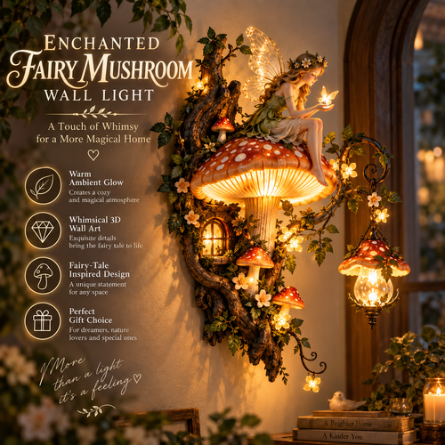 ⏰Limited Stock 50% OFF - Enchanted Mushroom Fairy Wall Light🧚✨  🍄🌿