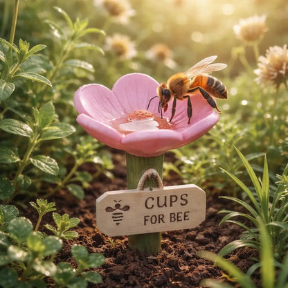 🐝Estación de agua para abejas con forma de flor💧