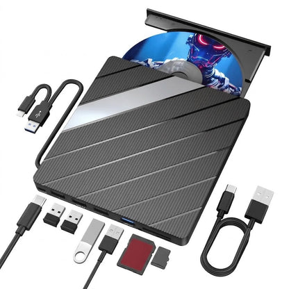 💿 Retro 5‑in‑1 External CD/DVD Drive & Hub