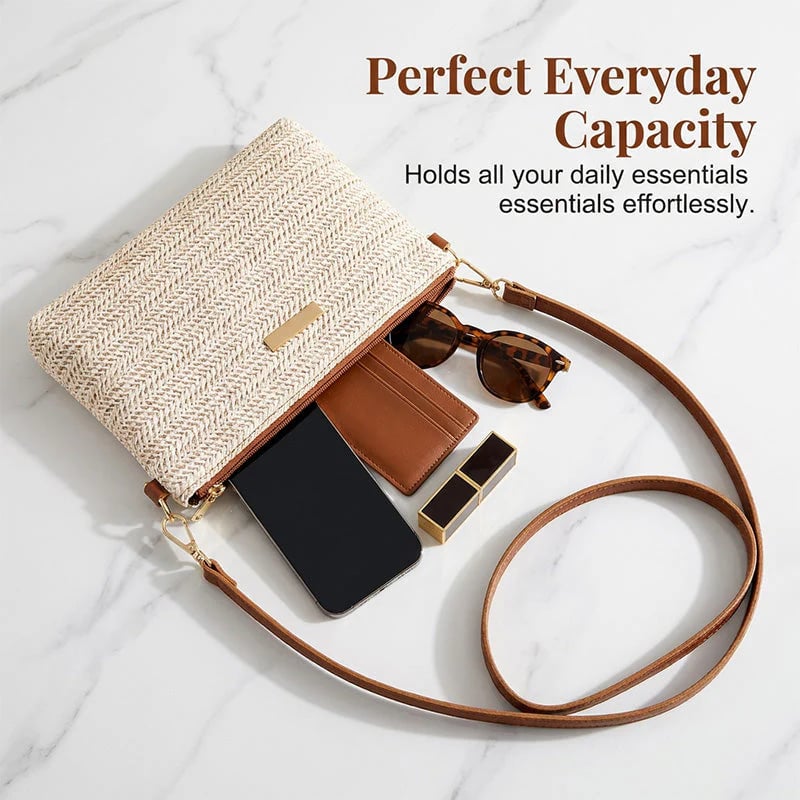 📢📢49% OFF !! ⏰Women's Woven Straw Shoulder Clutch Bag