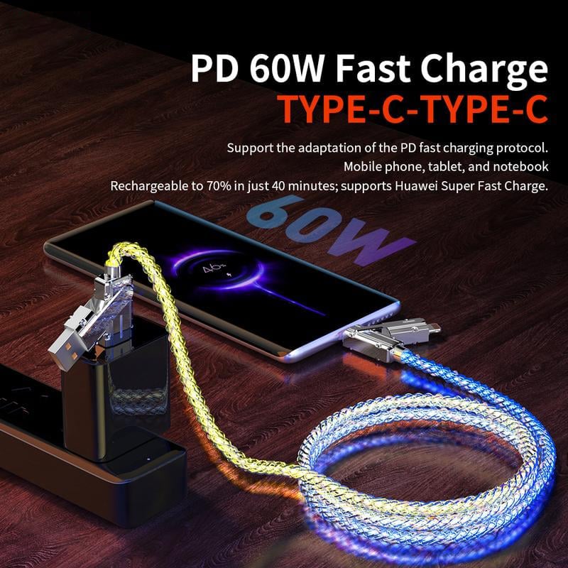 🎁Four-in-One  Colorful lights Data Cable
