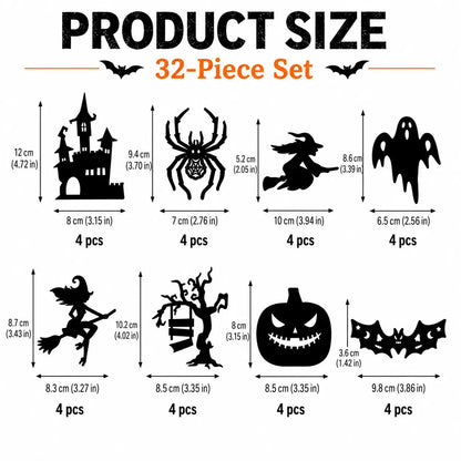 Halloween LED Silhouette Wall Light Stickers – Battery-Powered Waterproof Peel & Stick Window Decor