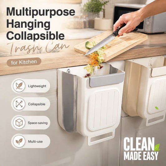 Bote de basura plegable multiusos para colgar en la cocina