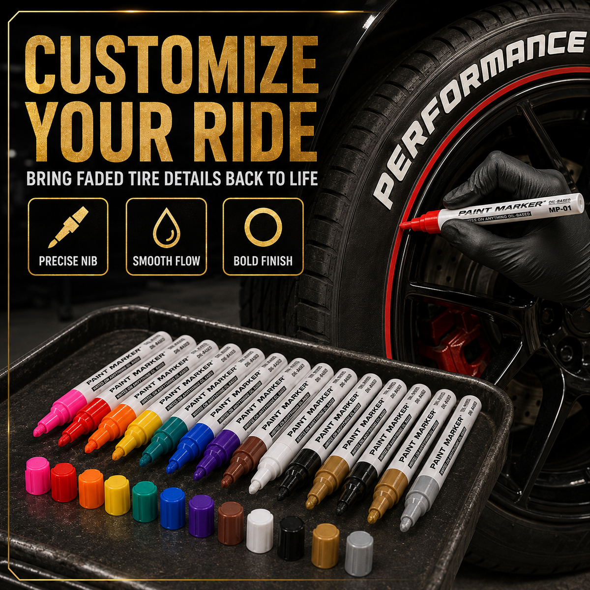 🔥Limited Time Promotion 50% OFF🔥Oil-Based Waterproof Tire Marker Pen（12-pack）