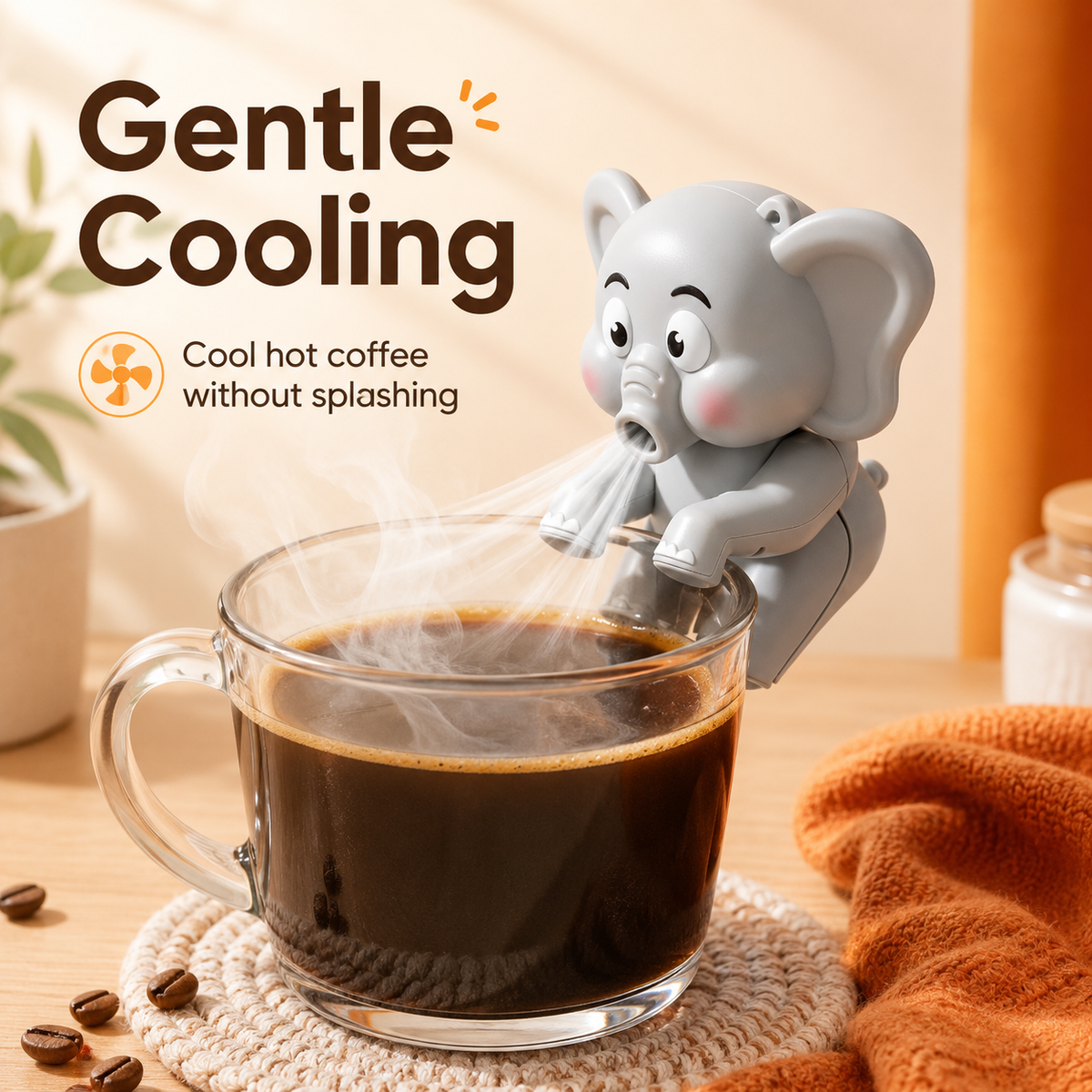 Cute Elephant-Shaped Fan