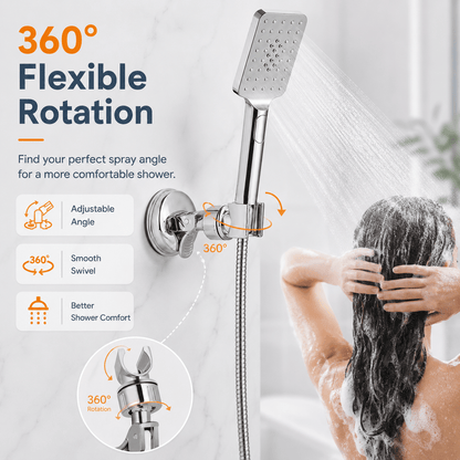 🎁Last Day Promotion 49% OFF🔥No-Drill Suction Cup Stainless Steel Shower Head Holder