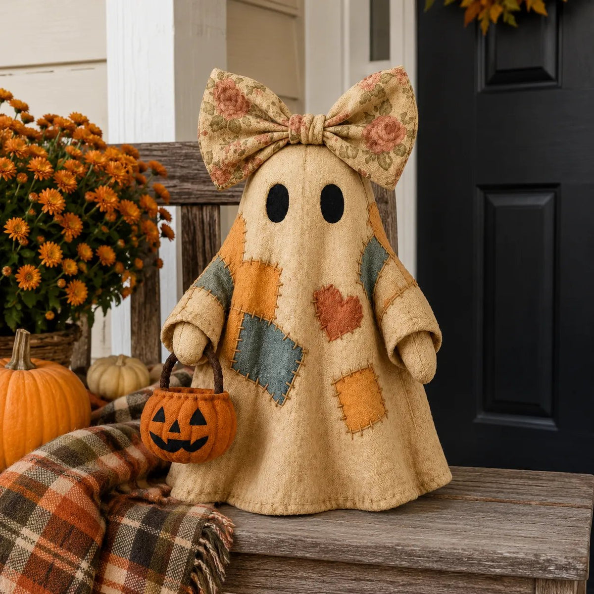 Lighted Vintage Patchwork Ghost 👻 Buy 2 Free Shipping