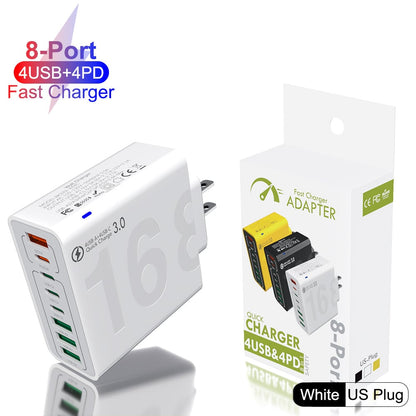 🎁8-Port Smart USB-C & USB-A Fast Charging Hub for Phones & Tablets
