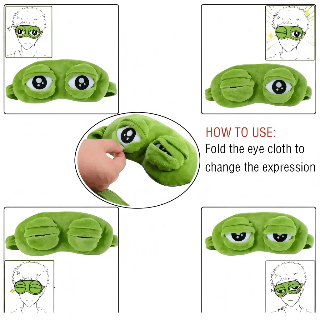 🐸 3D Cute Frog Sleep Mask