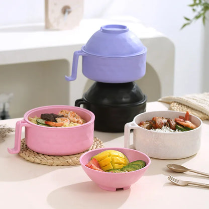 🍜Ramen Bowl Set, 1/2 Counts Microwave Safe Instant Noodle Bowl & Tableware Kit, Durable Matching Lunch Box For Student and Office Workers