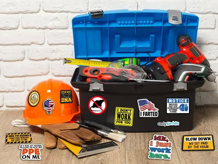 🔥2026 Summer Sale - 55Pcs Blue Collar Funny Stickers 👷‍♂️