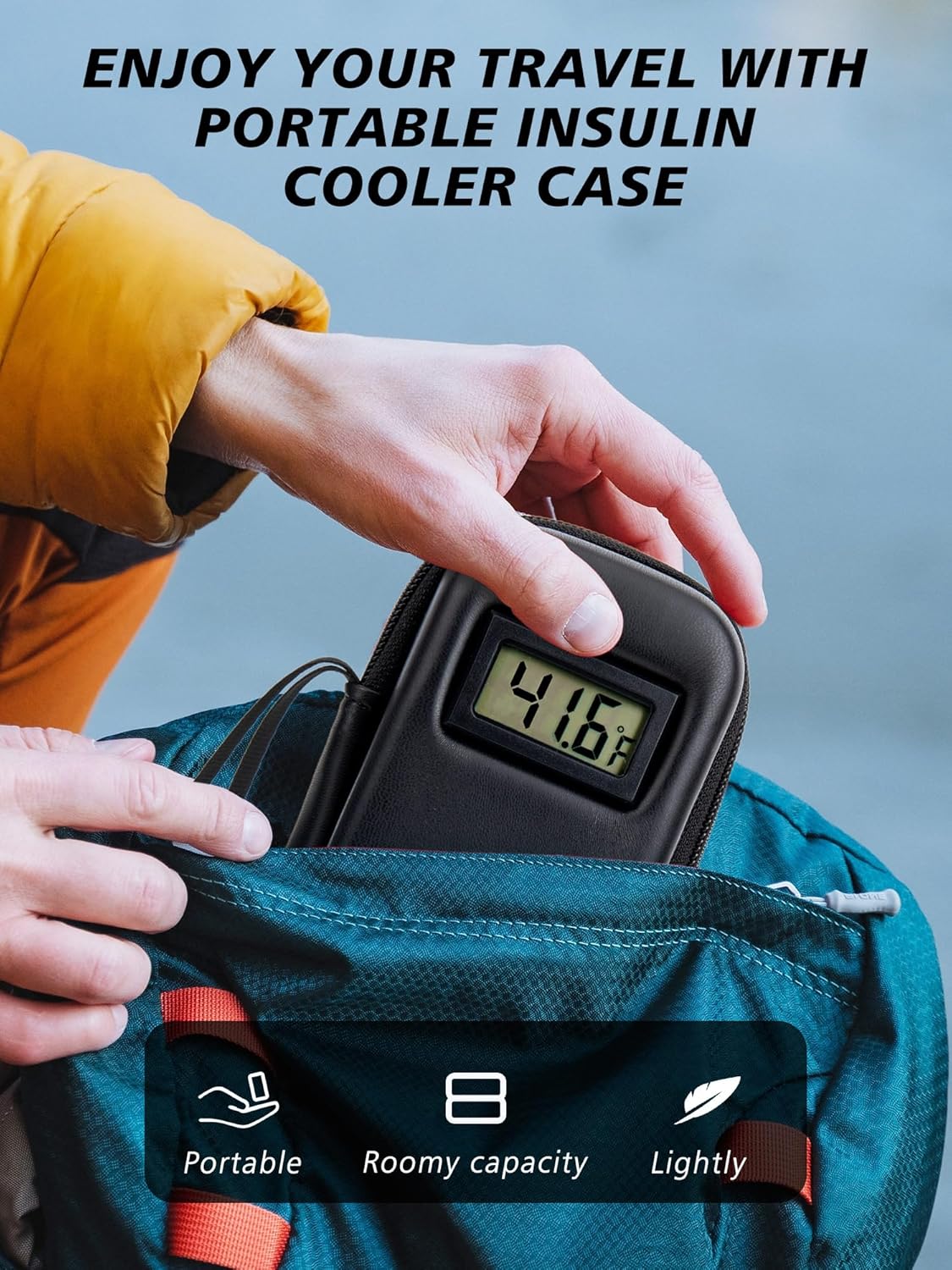 Funda de Viaje Refrigerada Nsulin ❄️💙 Pantalla de Temperatura Incorporada 🌡️
