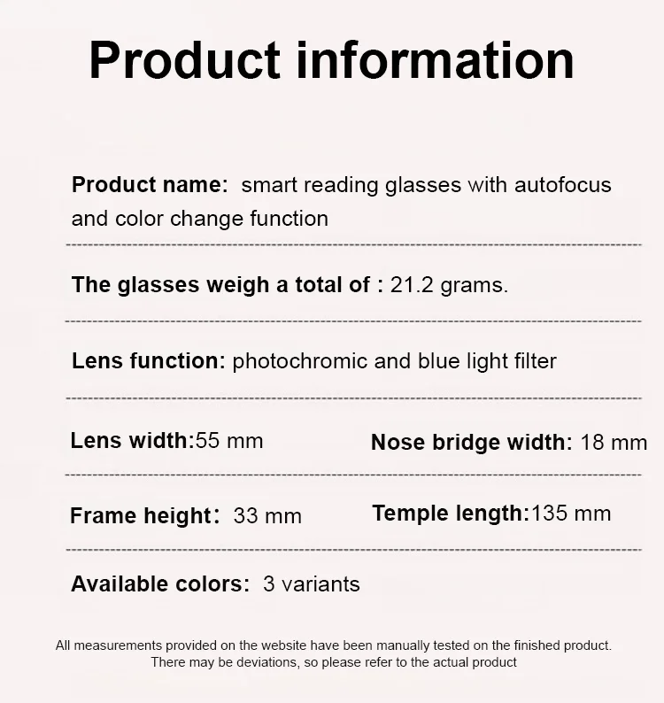 [Co-Created by Designers]Gypsophila Smart Zoom and Color-Changing Reading Glasses