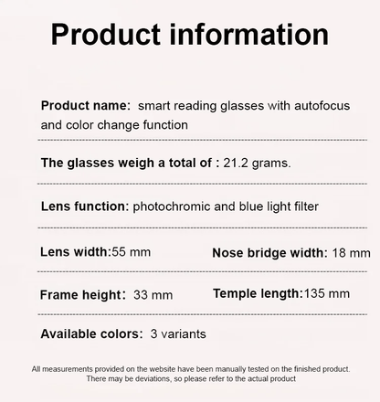 [Co-Created by Designers]Gypsophila Smart Zoom and Color-Changing Reading Glasses