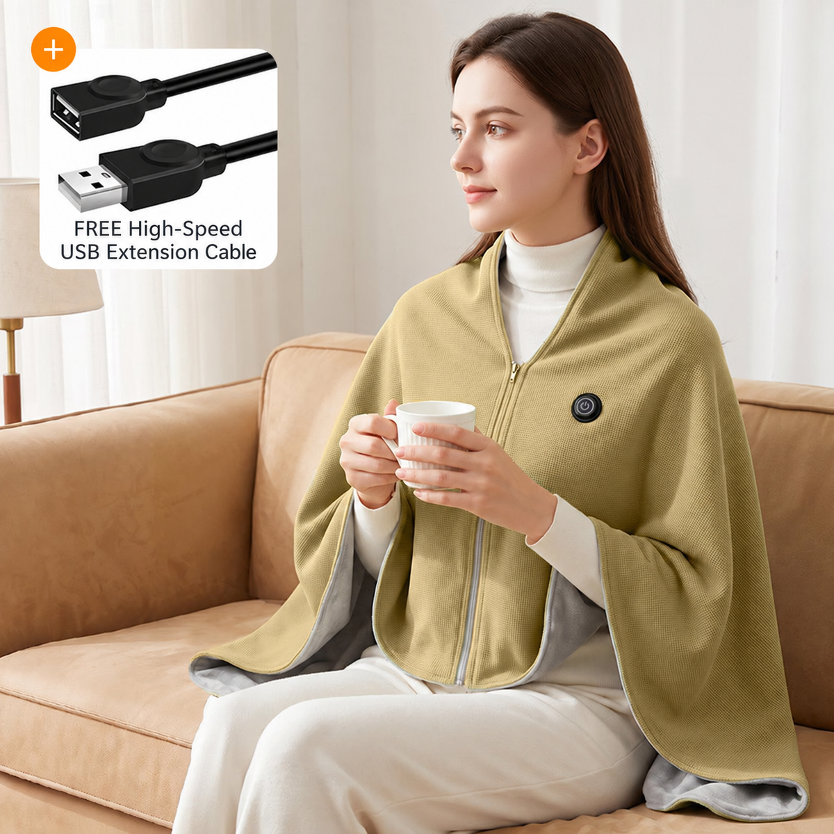 🎉Christmas Sale - 50% OFF🔥Portable Heated Hooded Blanket Shawl