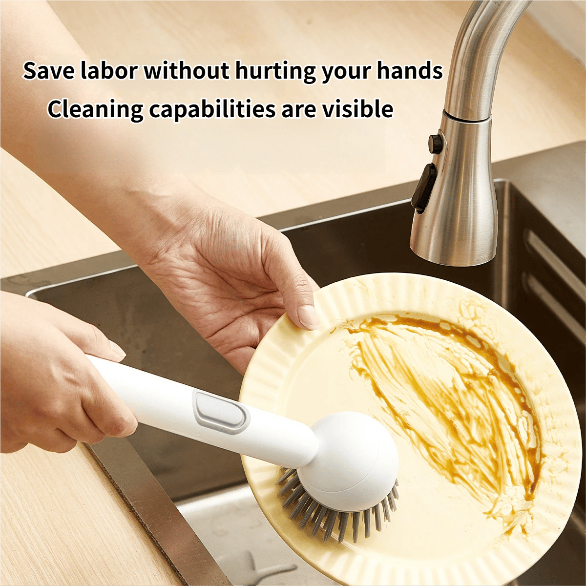 🖌️Long-handled rotating kitchen brush with soap dispenser🫧