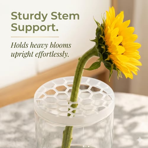 🌸🔥Reusable Silicone Flower Arranging Grid, Stretches Over The Rim of Vase, Self-Grips to Glass, for Easy Flower Arranging.