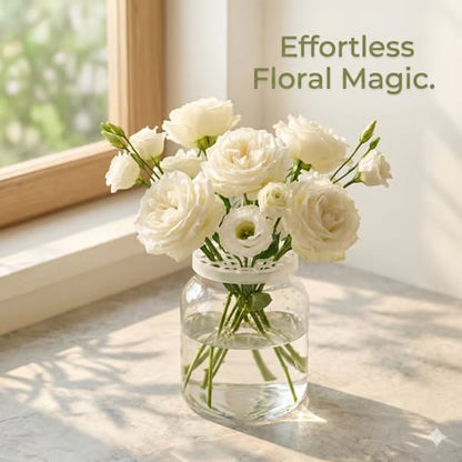 🌸🔥Reusable Silicone Flower Arranging Grid, Stretches Over The Rim of Vase, Self-Grips to Glass, for Easy Flower Arranging.