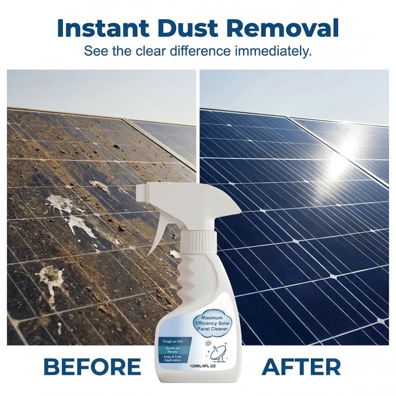🔥Hot Sale 49% OFF🔥 Solar Panel Cleaner Spray – High-Efficiency, Streak-Free, Biodegradable, 32oz Makes 150Gal ☀️