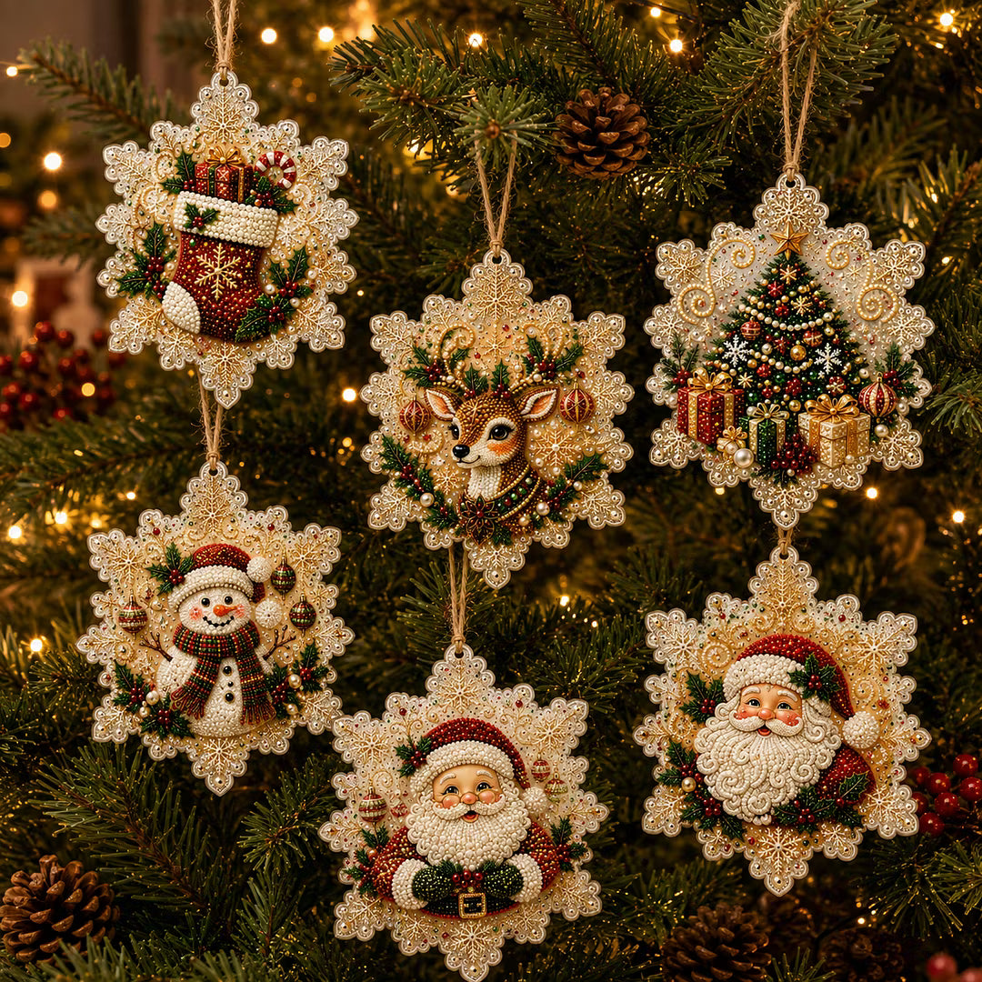 🔥Only $9.99 Last Day Promotion!🎄Christmas DIY Diamond Painting Ornaments Kit (6 PCS)🎅