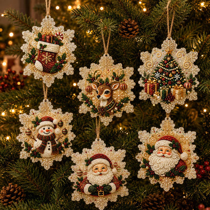 🔥Only $9.99 Last Day Promotion!🎄Christmas DIY Diamond Painting Ornaments Kit (6 PCS)🎅