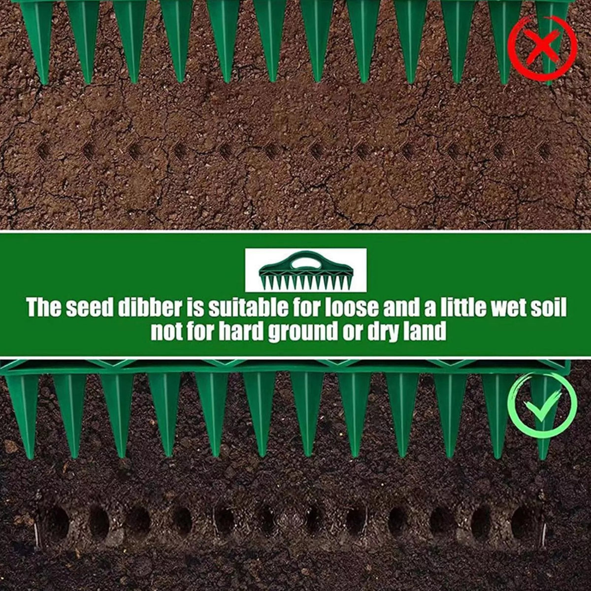 50% OFF🌱Garden Seed Spacer & Dibbler – 12-Hole Precision Planting Tool