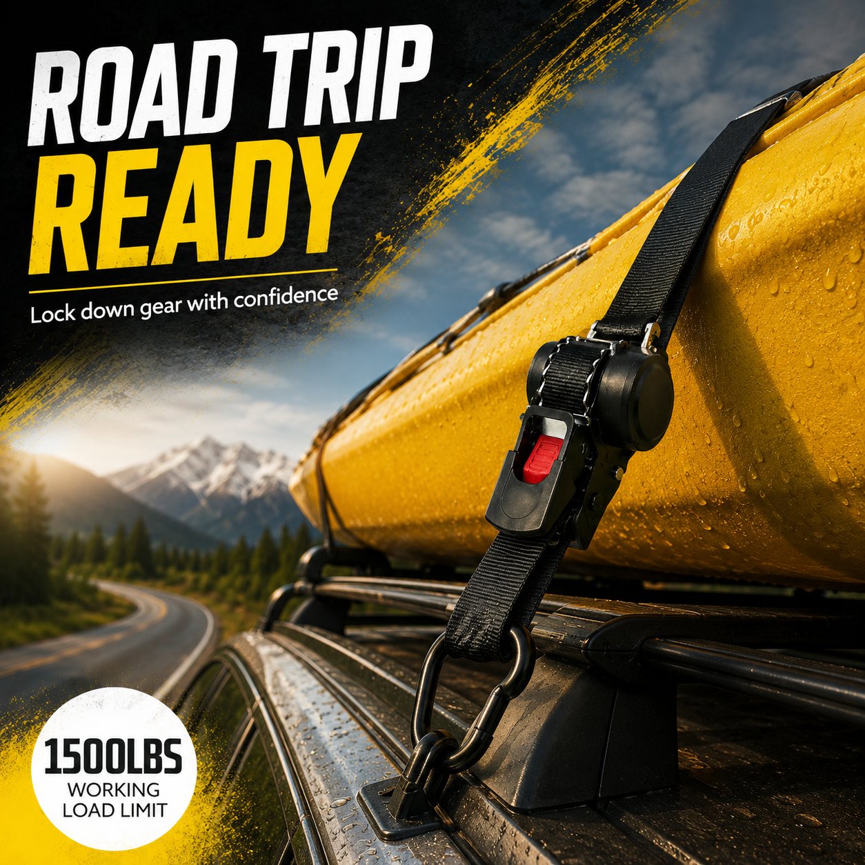 Auto-Retract Ratchet Tie Down Straps