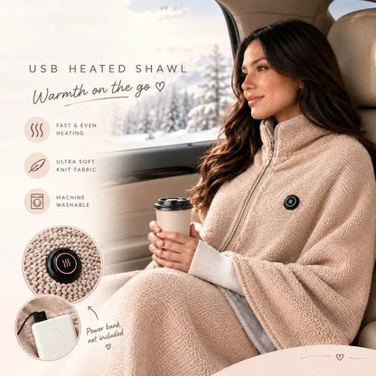 🔥Christmas Sale 50% OFF❄️Portable Soft Zipper Electric Heated Blanket Shawl☀️Warm the entire winter